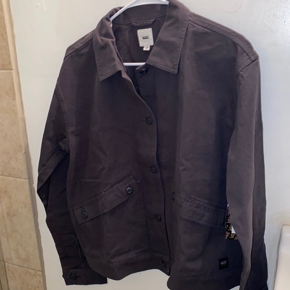 Gray button up heavy duty vans jacket